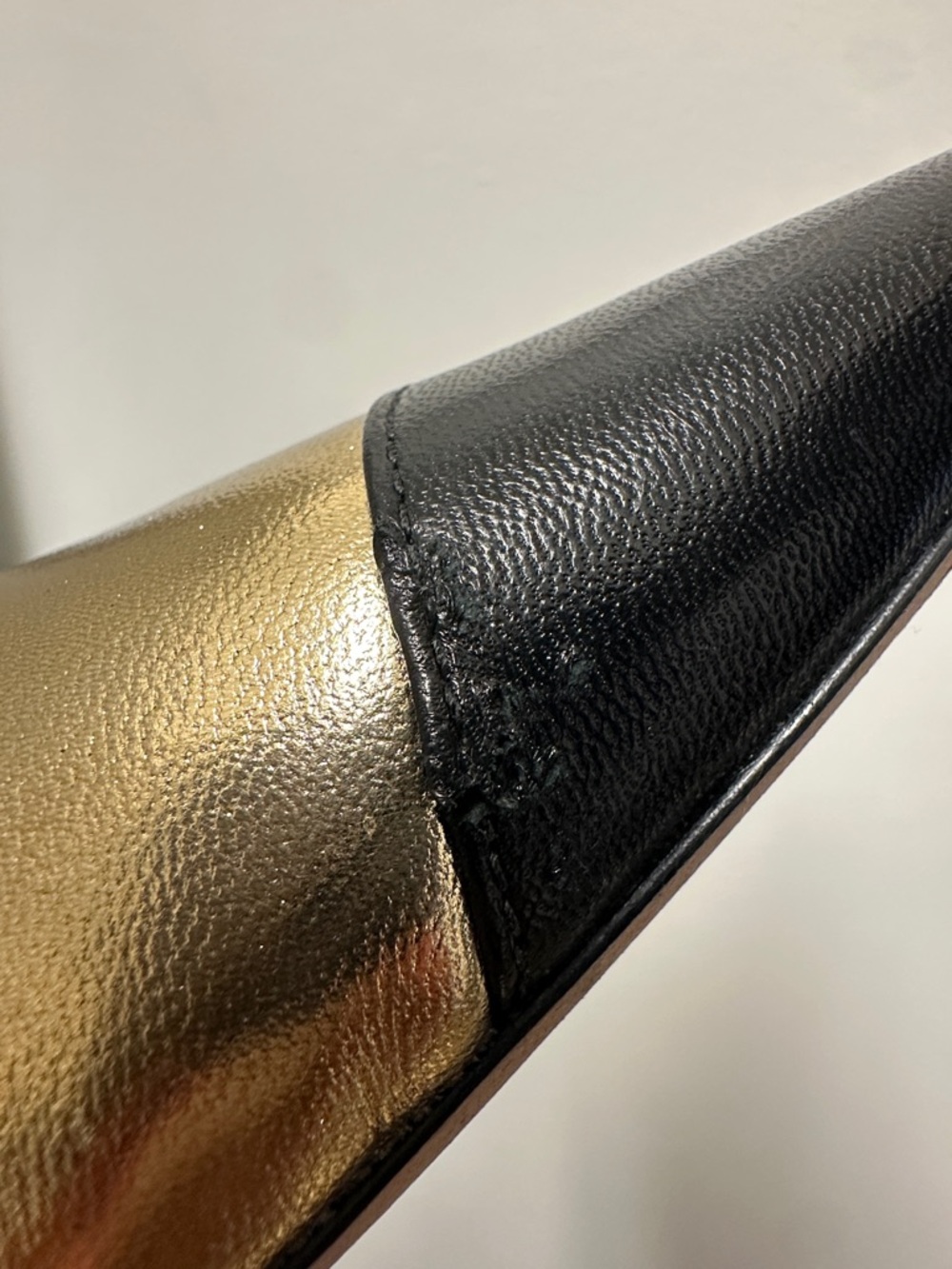 Veronica Beard Carlotta Metallic Gold and Black Leather Slip-On Mules, so comfy - Picture 7 of 9